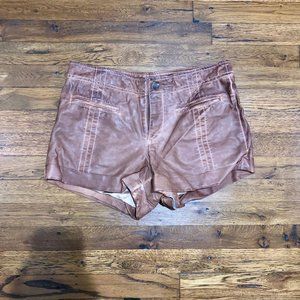 Free People Brown Leather Shorts